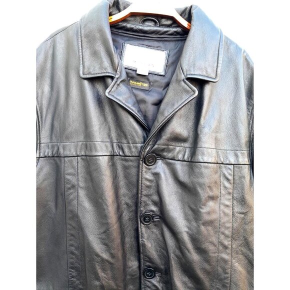 Wilsons Leather M Julian Classic Mid-Length Leather Thinsulate Coat Black Size L - Picture 3 of 13